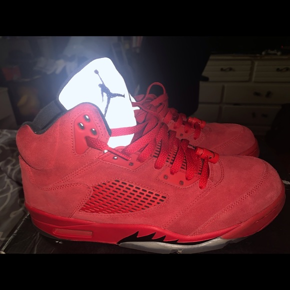 Red Suede 5s - Picture 3 of 3